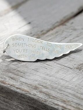 🪽 Sterling Silver Custom Made Angel Wing Inspirational Quote Pendant
